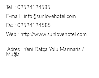 Sun Love Hotel iletiim bilgileri